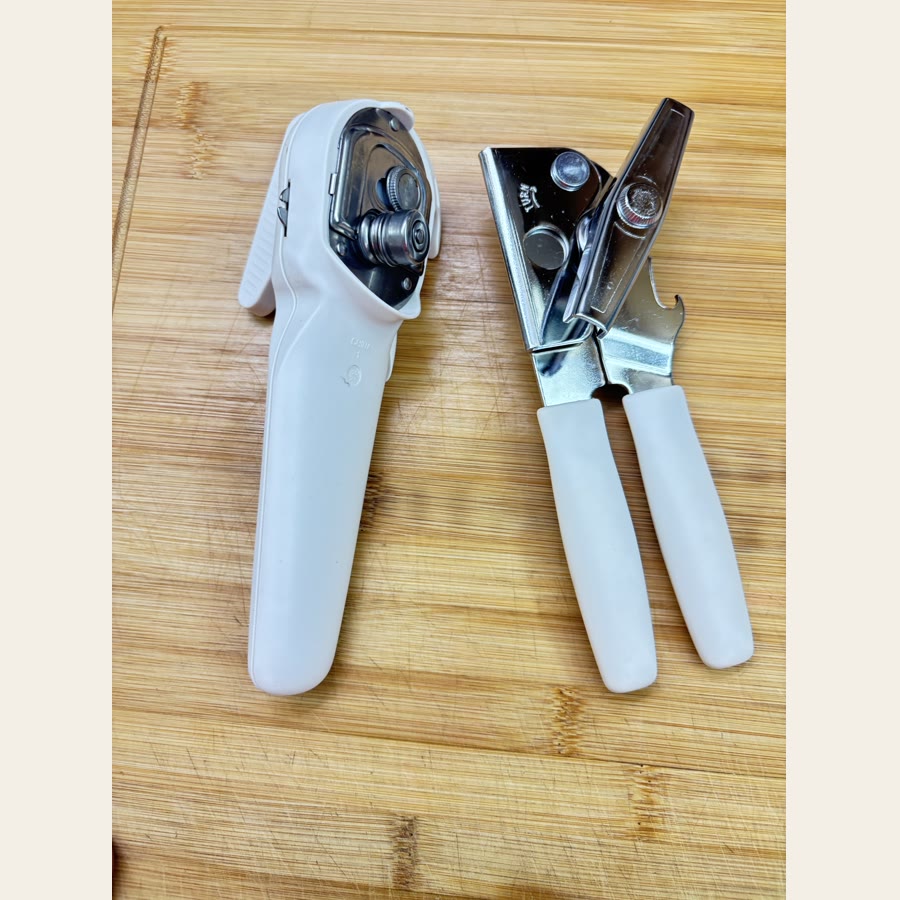 Two styles of Colleen's handheld can openers