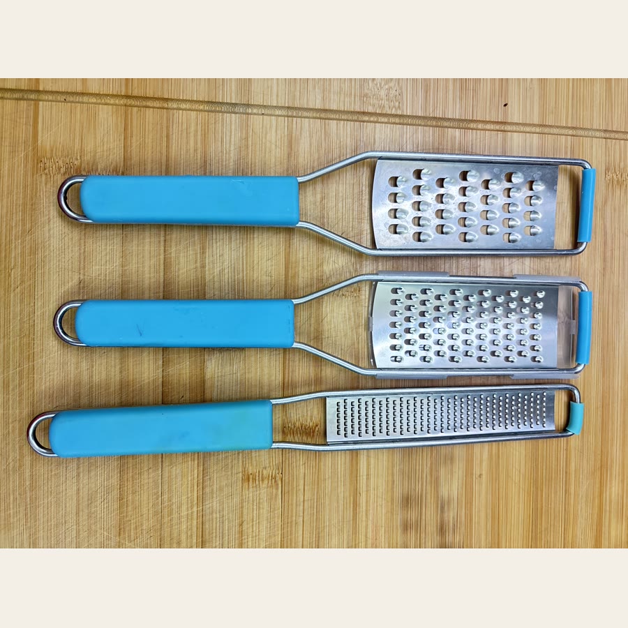 Three sizes of Colleen's handheld graters